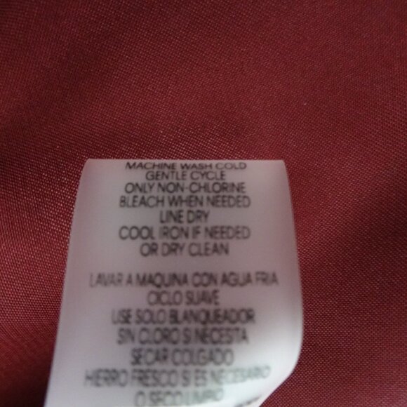 Calvin Klein Faux Wrap Blouse Top Women's Plus Size 1X Red Satiny Dressy - Picture 9 of 9